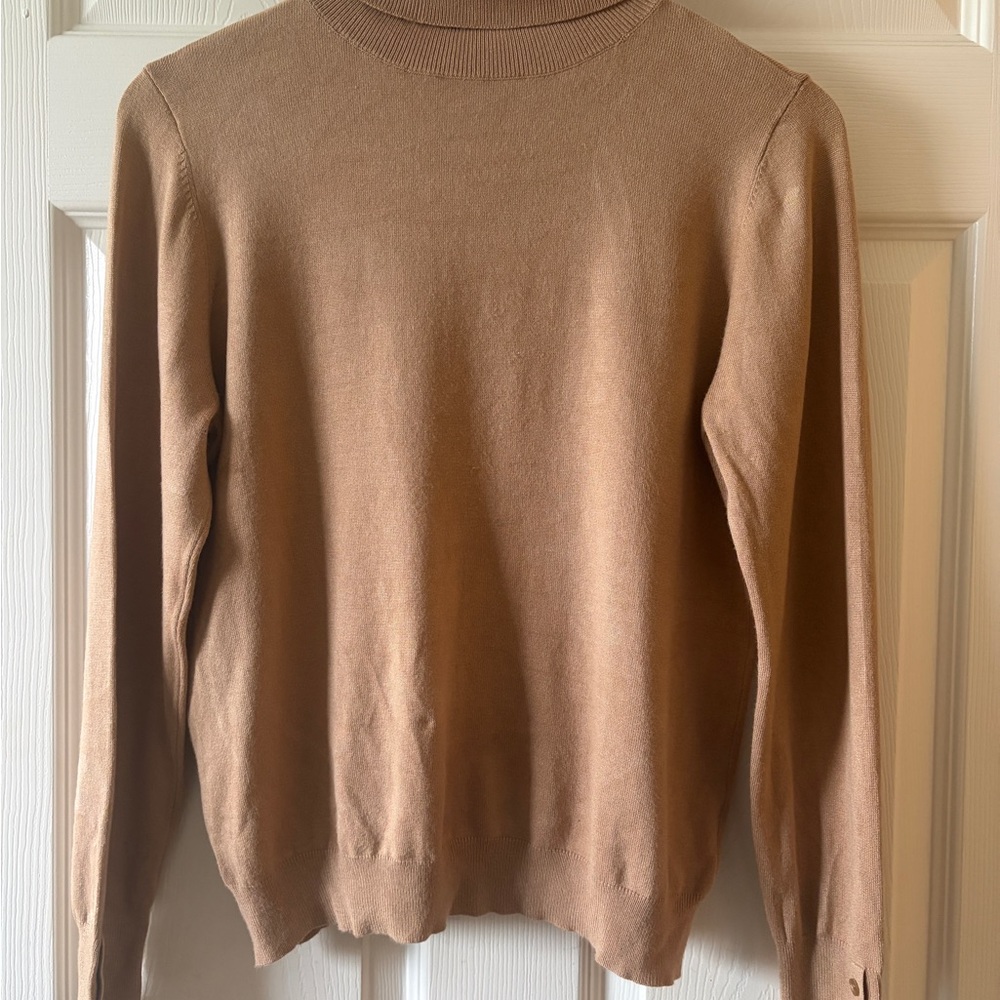 Ann Taylor Factory Camel Turtleneck Sweater